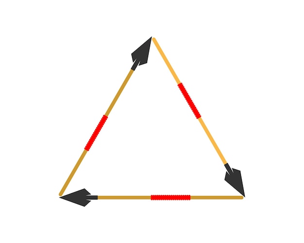 3 spear forming a triangle shape logo