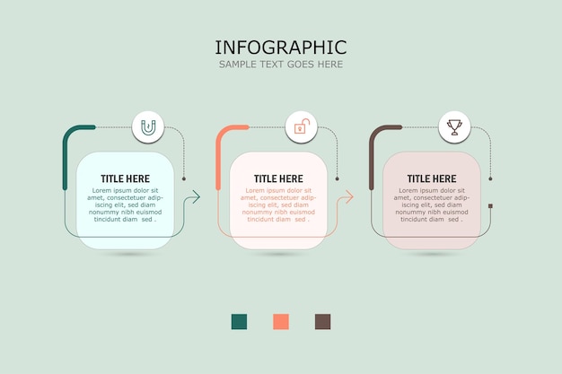 Vector 3 stappen infographic