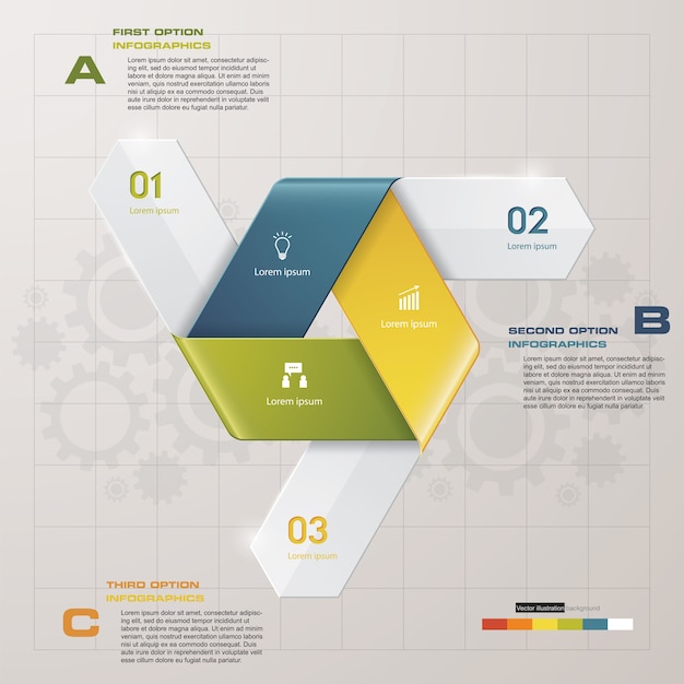 3 stappen van pijl Infografics-sjabloon