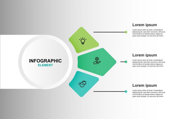 Vector 3 step process infographic template vector