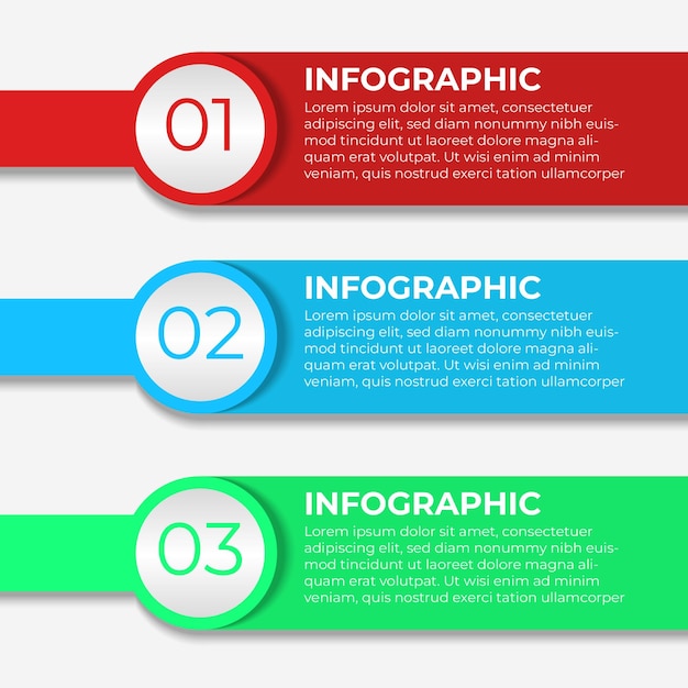 3 つのステップ ビジネス ベクトル インフォ グラフィック テンプレート 3 つのステップまたはオプションを持つビジネス コンセプト