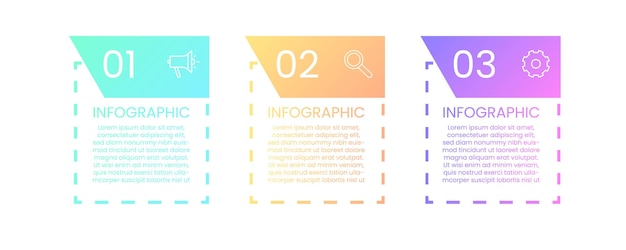 3 Steps Business Vector Infographics Template Business concept with 3 steps or options