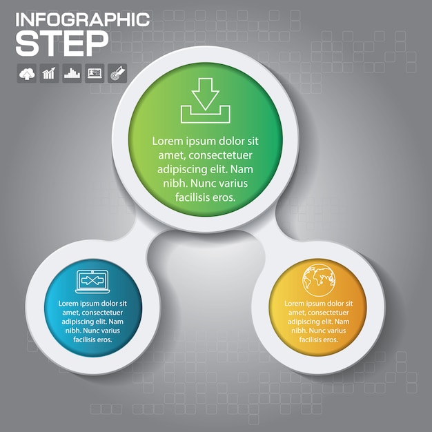 3 steps infographic design elements