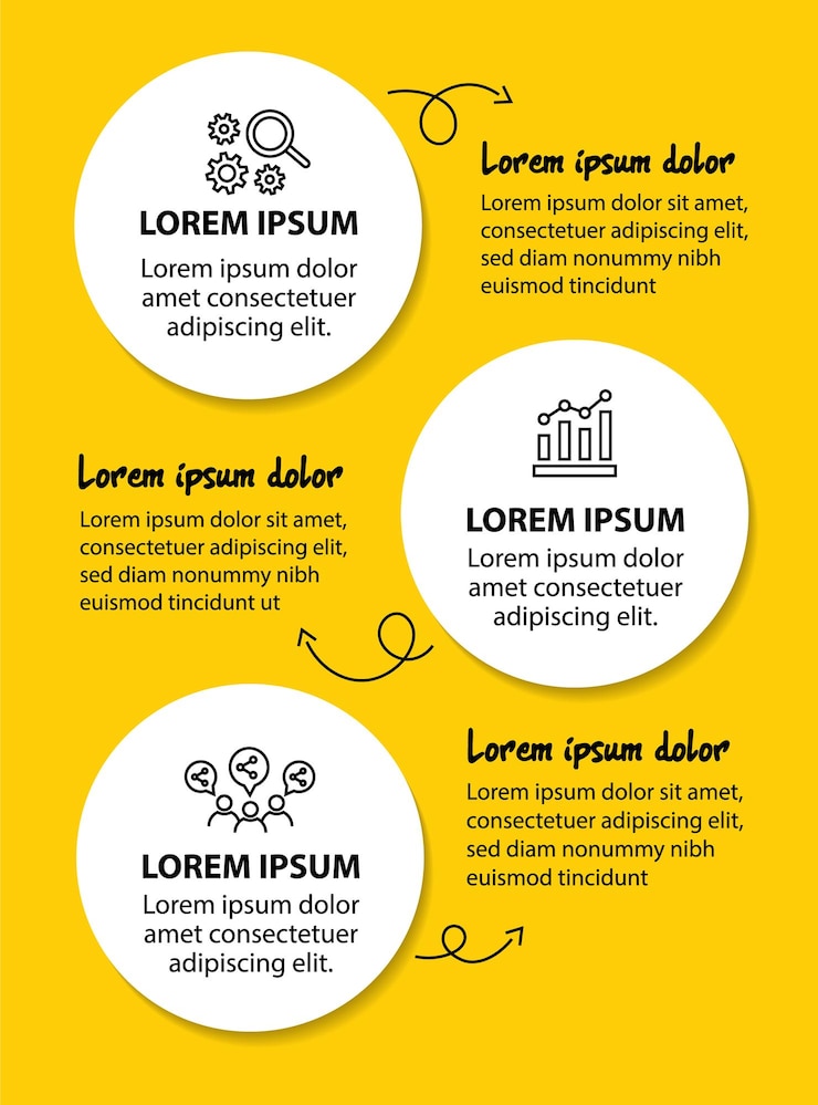 Vector 3 steps infographic flowchart design template