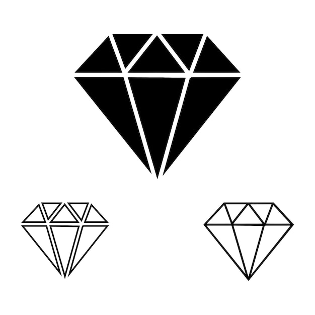 3 style of diamonds vector