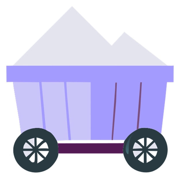 Vector 3 wagons with coal flat more details icon