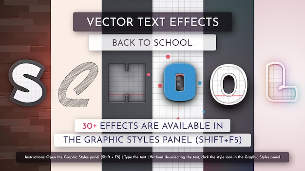 Vector 30 back to school vector text effects