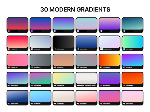 30 best gradient backgrounds. gradient backgrounds with color codes. vector abstract background