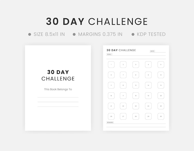 30 Day Challenge Book Habit Forming The Magical Life Worksheet Template
