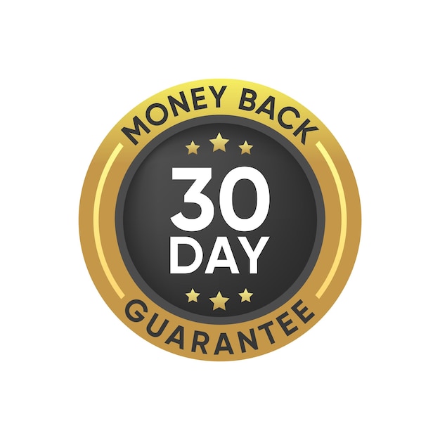 30 Day Money back guarantee vector badge