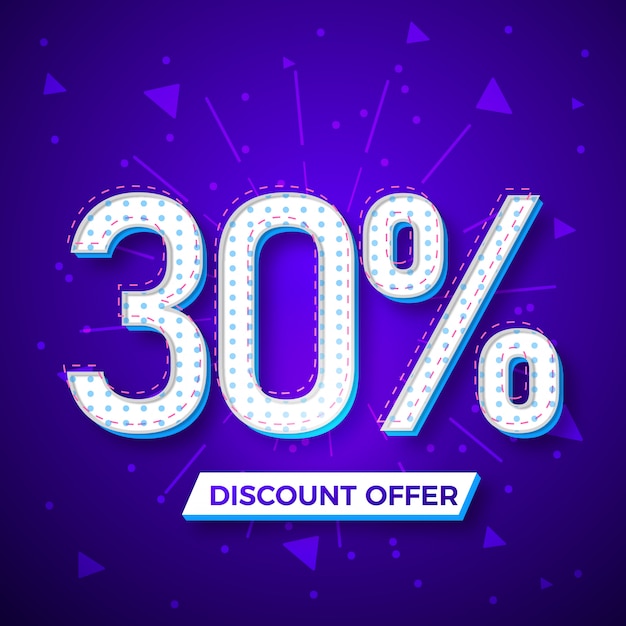 30% Discount offer label design