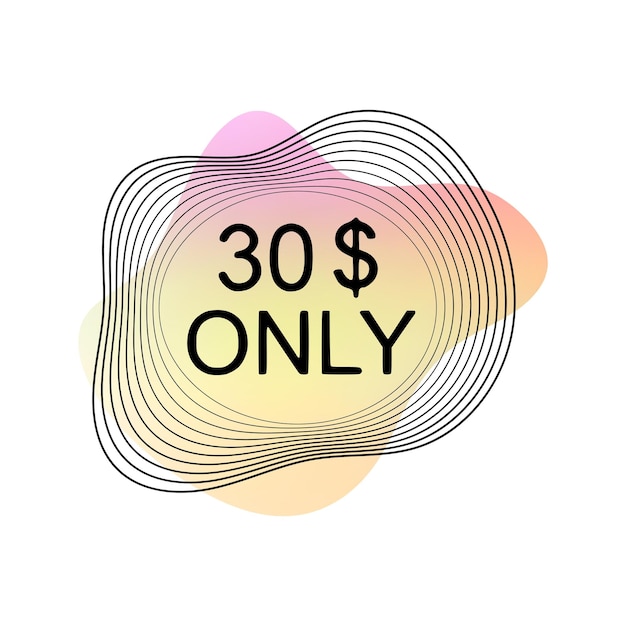 30 dollars only design element stickers