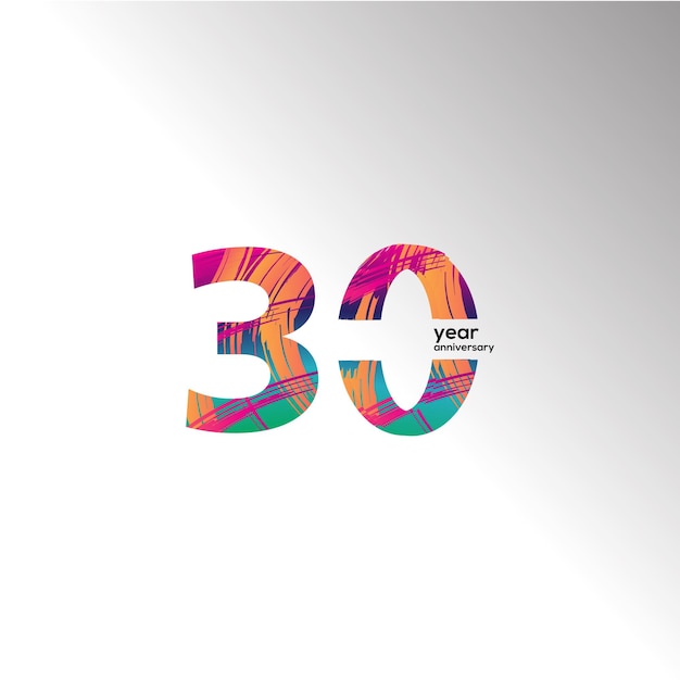 30 jaar verjaardag viering kleur vector sjabloon ontwerp illustratie