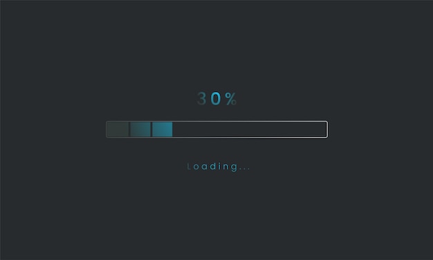 30 percent Futuristic dark blue Progress loading bar Loading bar process of indicators