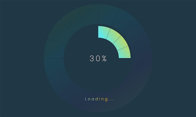 30 percent loading user interface A Futuristic loading icon colorful loading tap menu UI