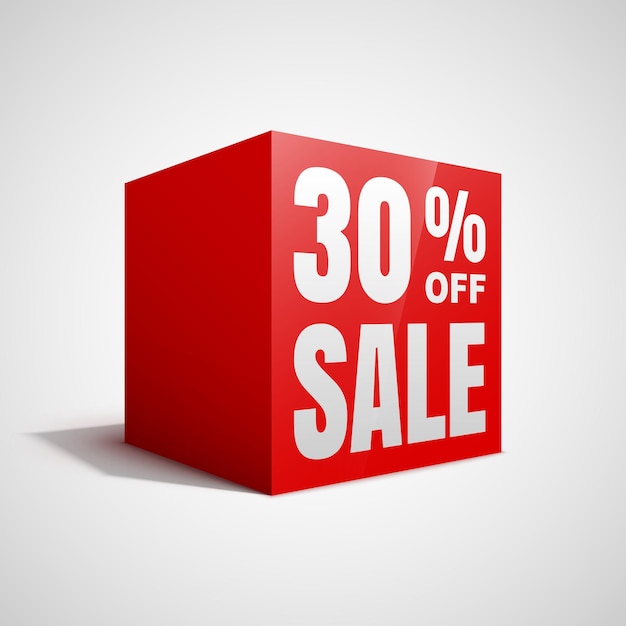 30 percent off sale red cube