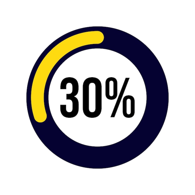 Vector 30 percentage circle 30 circle loading and circle progress 30 percent diagrams for infographic