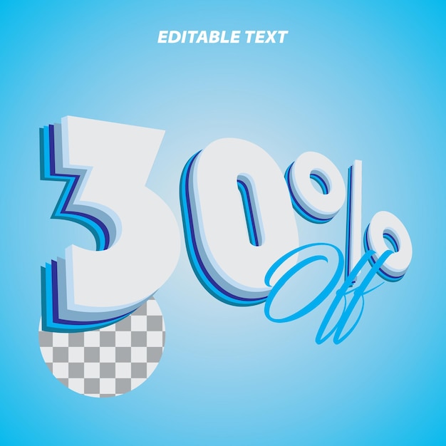 30 procent korting op 3D-tekststijl