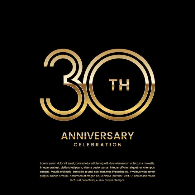 더블 라인 컨셉 디자인 라인 아트 벡터 디자인의 30주년 기념일 로고
