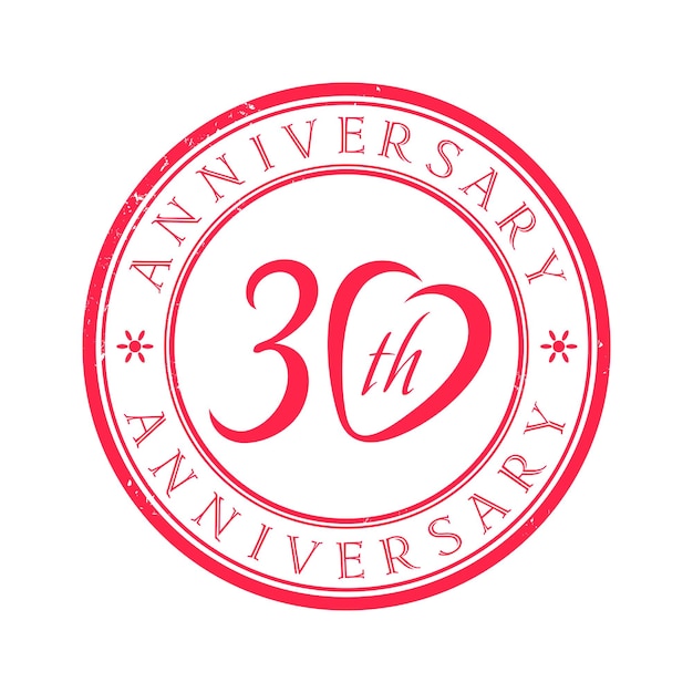 30주년 기념 우표. 30번째 생일 벡터 스탬프입니다.