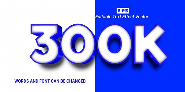 300K 3d Editable Text Effect With Background Vector