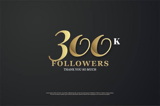 300k followers with flat design