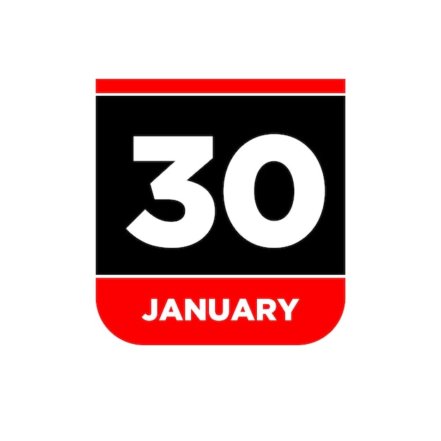 30th january vector calendar page 30 jan icon