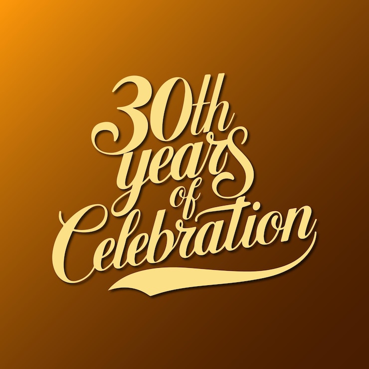 Vector 30th years of celebration typography vector design
