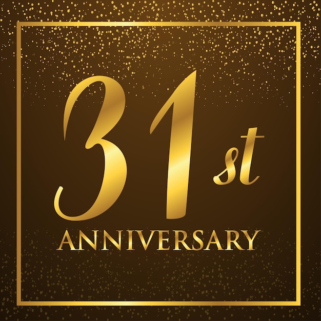 31 jaar jubileum logo sjabloon op gouden kleur. het vieren van gouden nummers ontwerpelementen