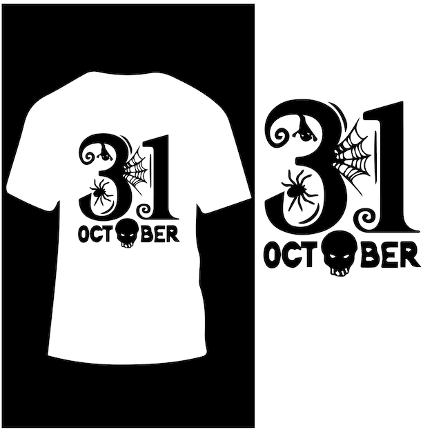 Vector 31 october halloween tshirt design