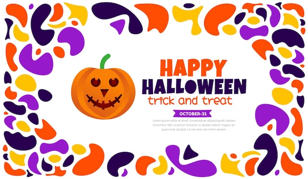 31 October happy Halloween pattern background design with pumpkins use to background banner