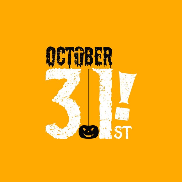 Vector 31 oktober enge pompoen typografie halloween vector achtergrond