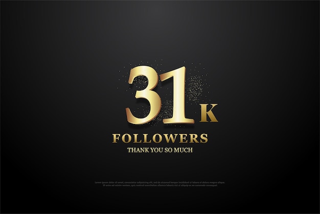 31k followers with gold gradient number color.