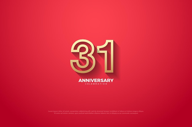 31st anniversary background with special character numbers