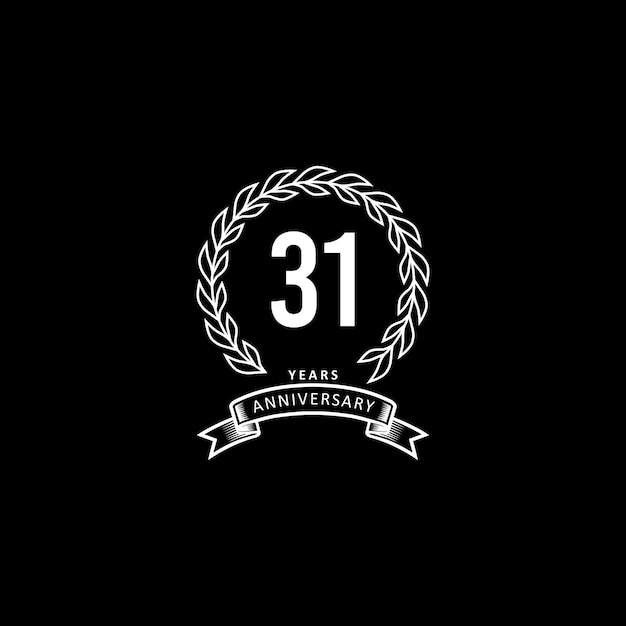 31st anniversary logo with white and black background