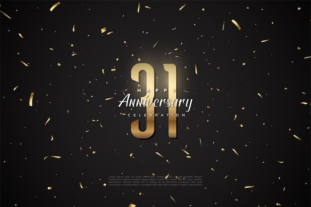 31st Anniversary with gold numbers and dots