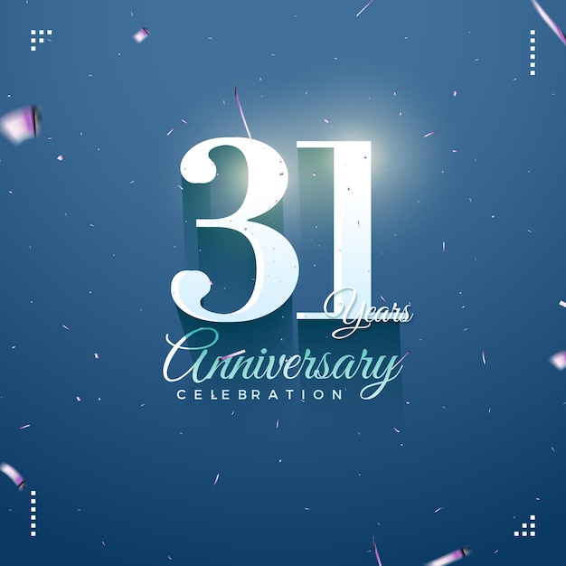 31° anniversario con un sottile design dei numeri