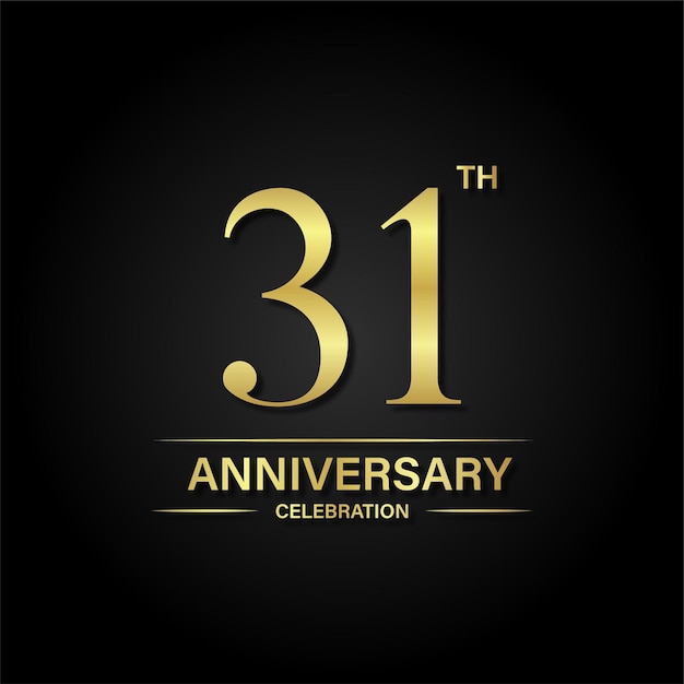 31th anniversary celebration with gold color and black background