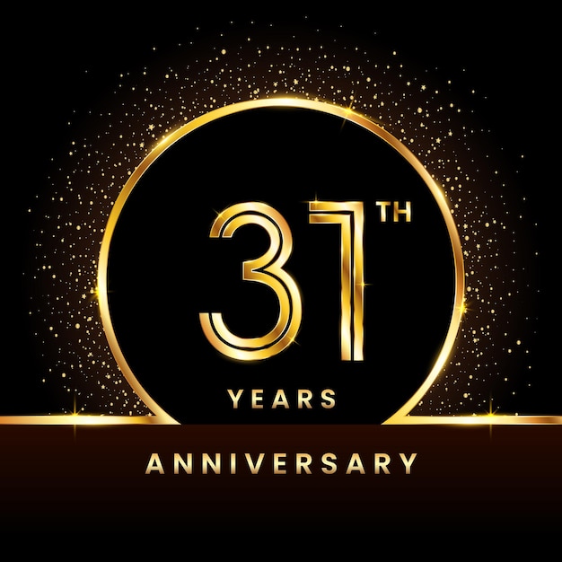 31th anniversary Logo Anniversary logo design with double line concept vector illustration