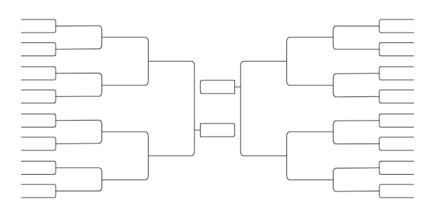 32 team tournament bracket championship template flat style design vector illustration