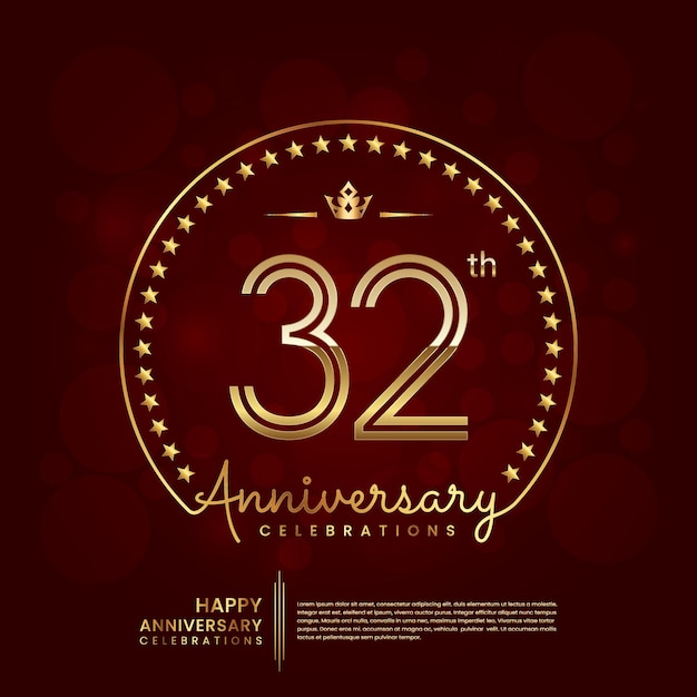 金色の32周年記念ロゴ