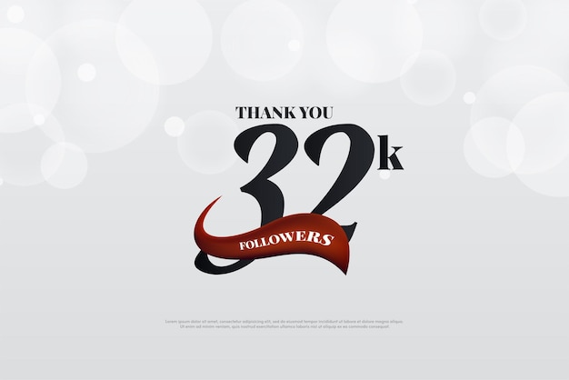 32k followers with black classic numbers