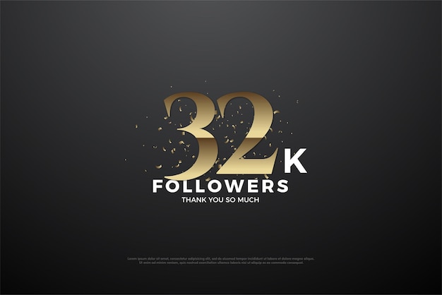 32k followers with gold glitter sprinkles