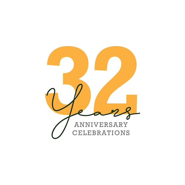 Vector 32th anniversary celebration logo design. vector eps10