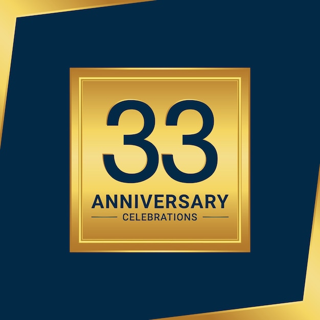Vector 33 anniversary gold and blue color