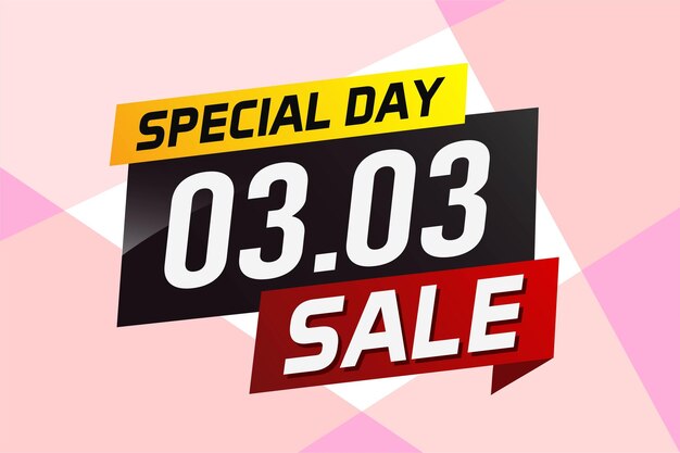 Vector 33 special day sale word concept vector illustration with ribbon and 3d style for use landing page