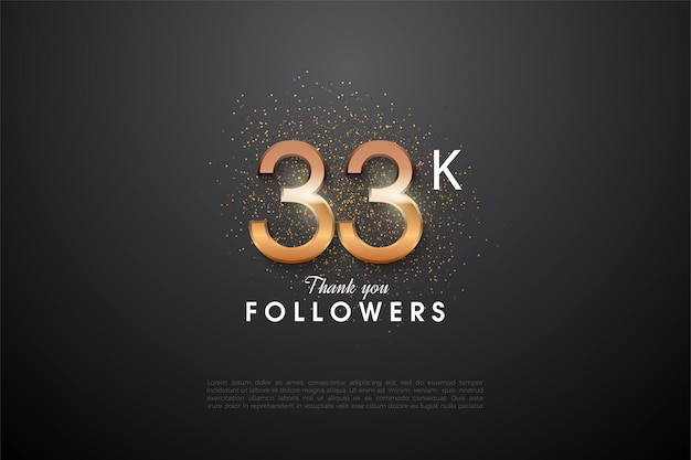 33k followers with glowing numbers