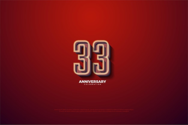 33rd anniversary with flat design