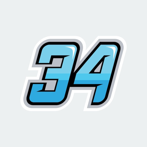 Vector 34 number racing design vector