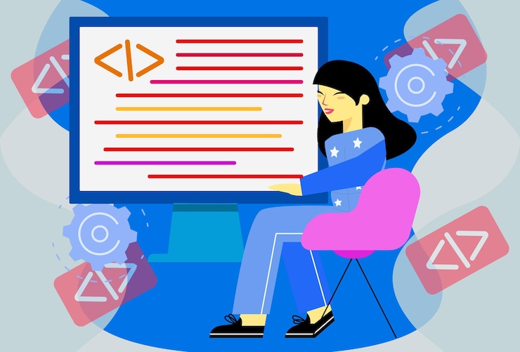 Vector 3422 custom coding concept illustration